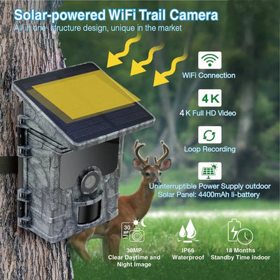 BEST RATED 4K HD TRAIL CAMERA FOR WILDLIFE WITH WIFI & BLUETOOTH