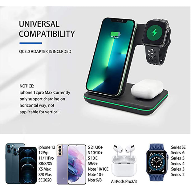 3 in 1 wireless charging station